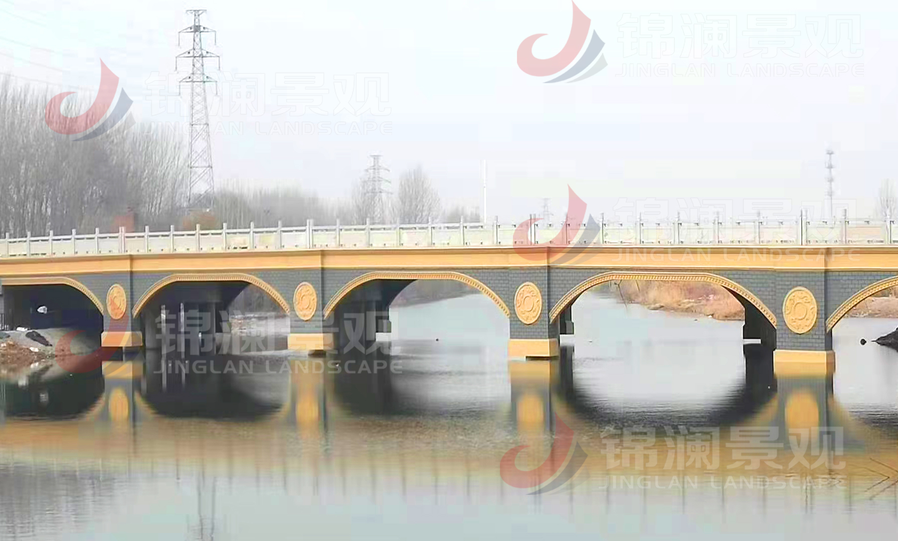 铸造石栏杆,桥梁装饰挂板,微晶铸造石,铸造石,精铸造石,GRC,GRC,UHPC,阿尔博树池坐凳