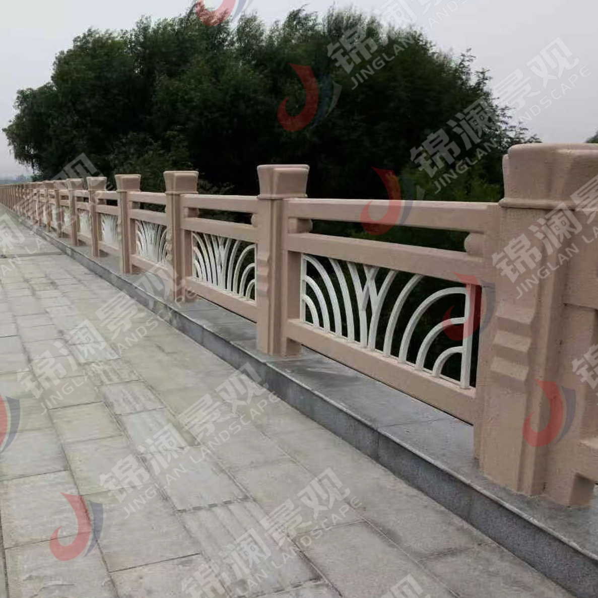 铸造石栏杆,铸造石桥梁装饰,晶铸石挂板,晶铸石栏杆,人造石树池坐凳,泰科石,泰科石栏杆