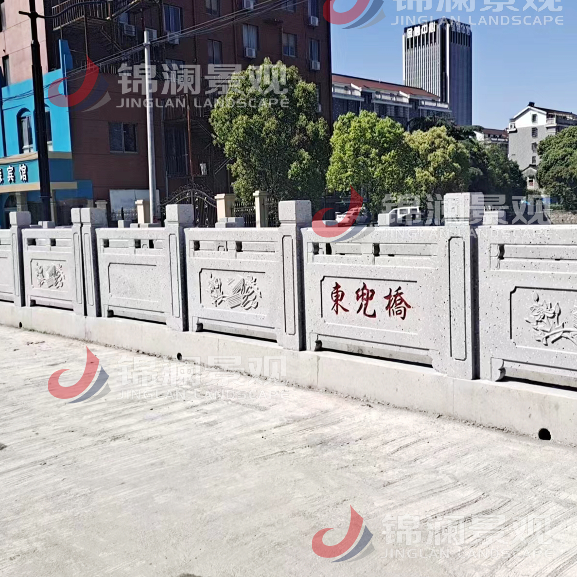 铸造石栏杆,铸造石挂板,晶铸石挂板,晶铸石栏杆,铸造石树池坐凳,泰科石树池,晶铸石,精铸石,泰科石,铸造石桥梁装饰