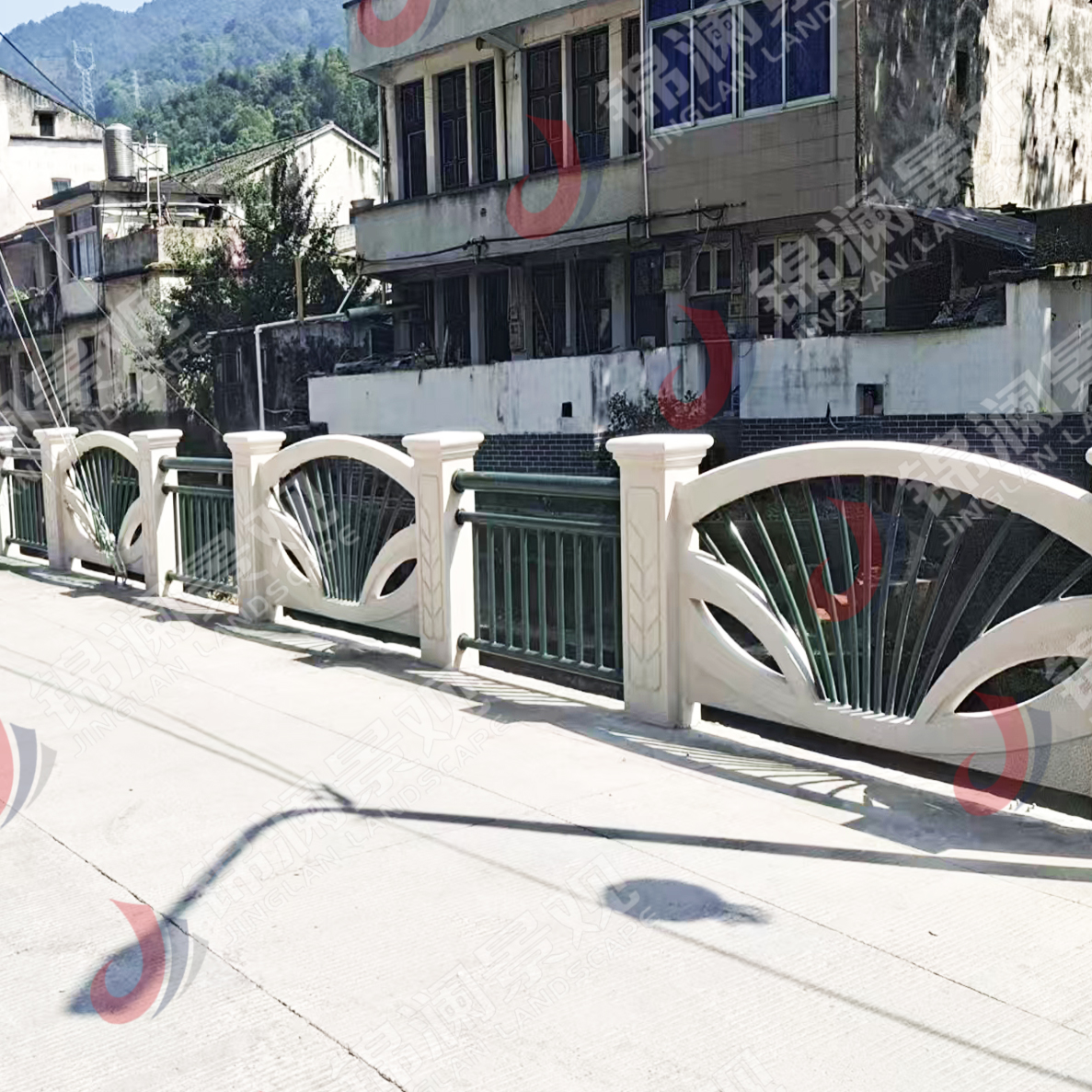 景观栏杆,桥梁装饰,铸造石,晶铸石,精铸石,铝合金栏杆,铝合金防撞护栏,UHPC装饰挂板,UHPC清水板,GRC