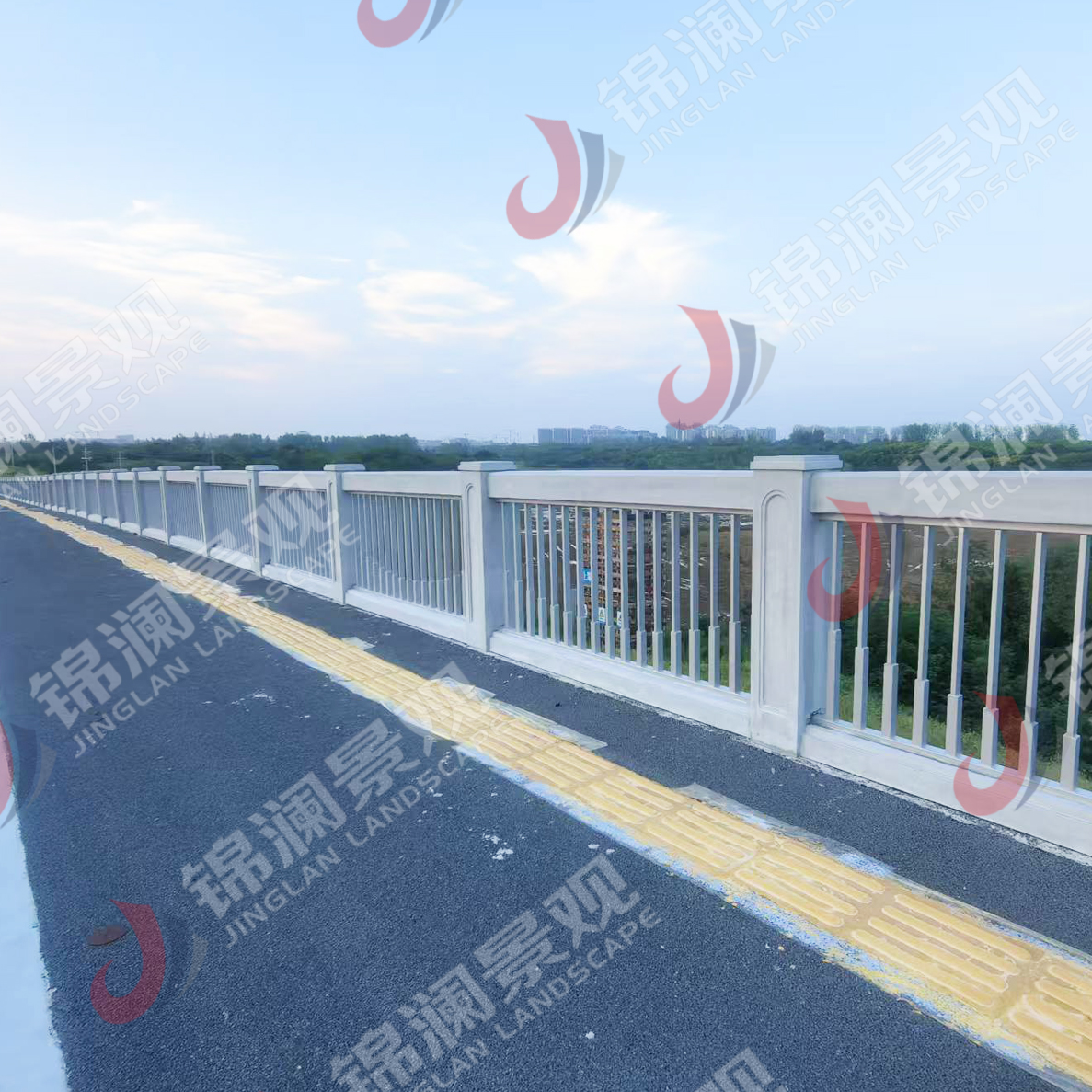 景观栏杆,桥梁装饰,铸造石,晶铸石,精铸石,铝合金栏杆,铝合金防撞护栏,UHPC装饰挂板,UHPC清水板,GRC