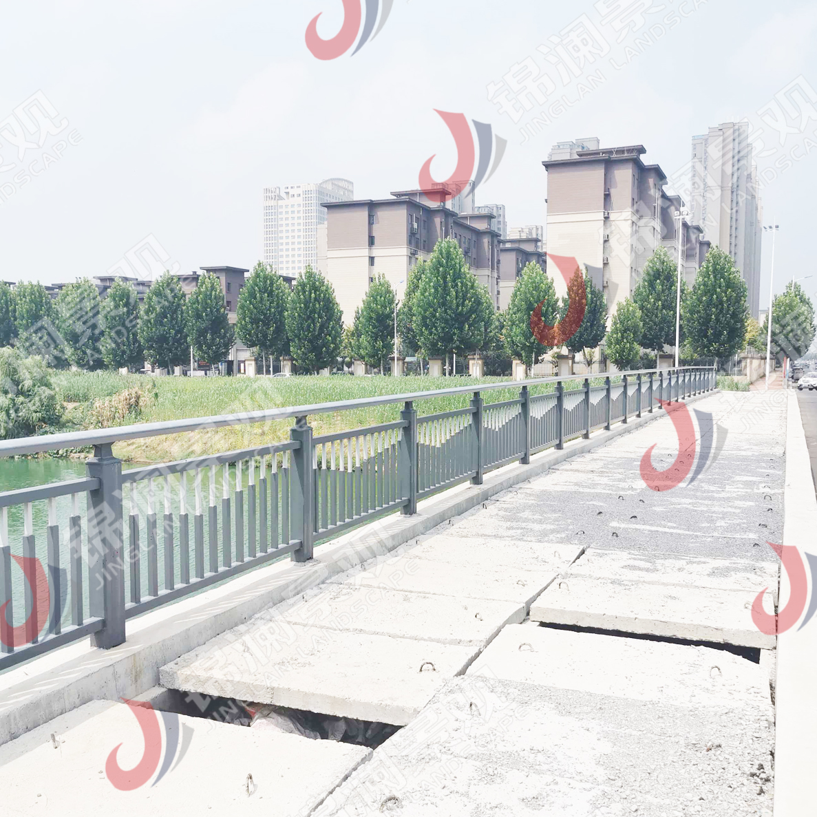 景观栏杆,桥梁装饰,铸造石,晶铸石,精铸石,铝合金栏杆,铝合金防撞护栏,UHPC装饰挂板,UHPC清水板,GRC