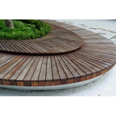 防腐木树池坐凳，树池与坐凳完美的结合!